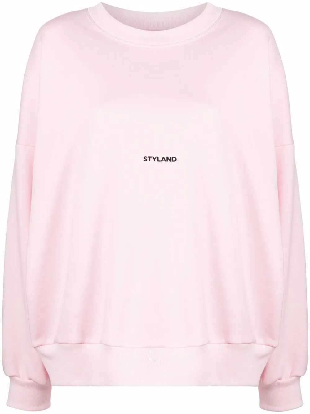 

STYLAND playera con cuello redondo y logo estampado - Rosado