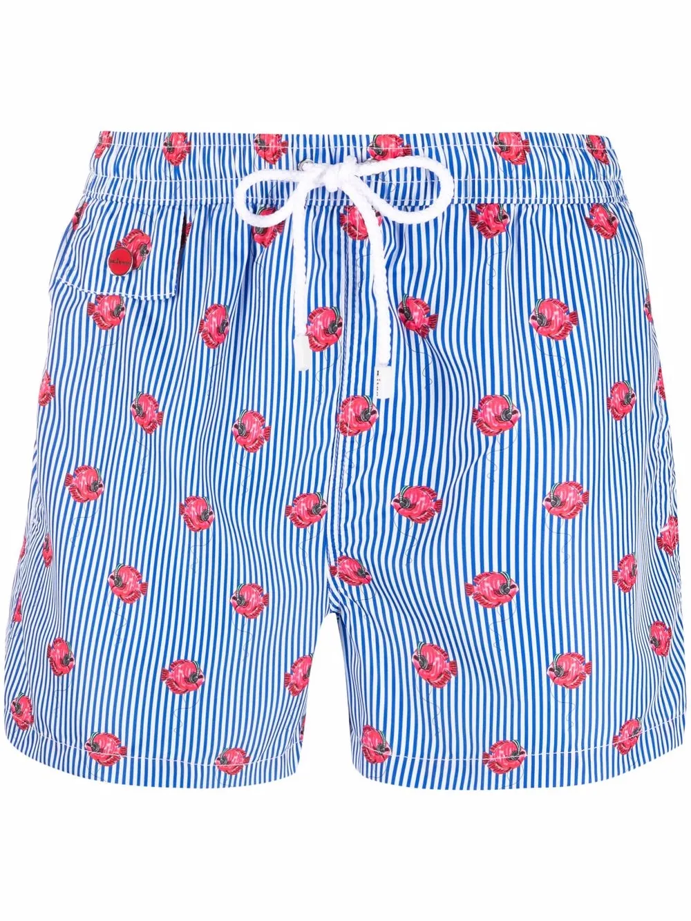 

Kiton shorts de playa con rayas estampadas - Azul