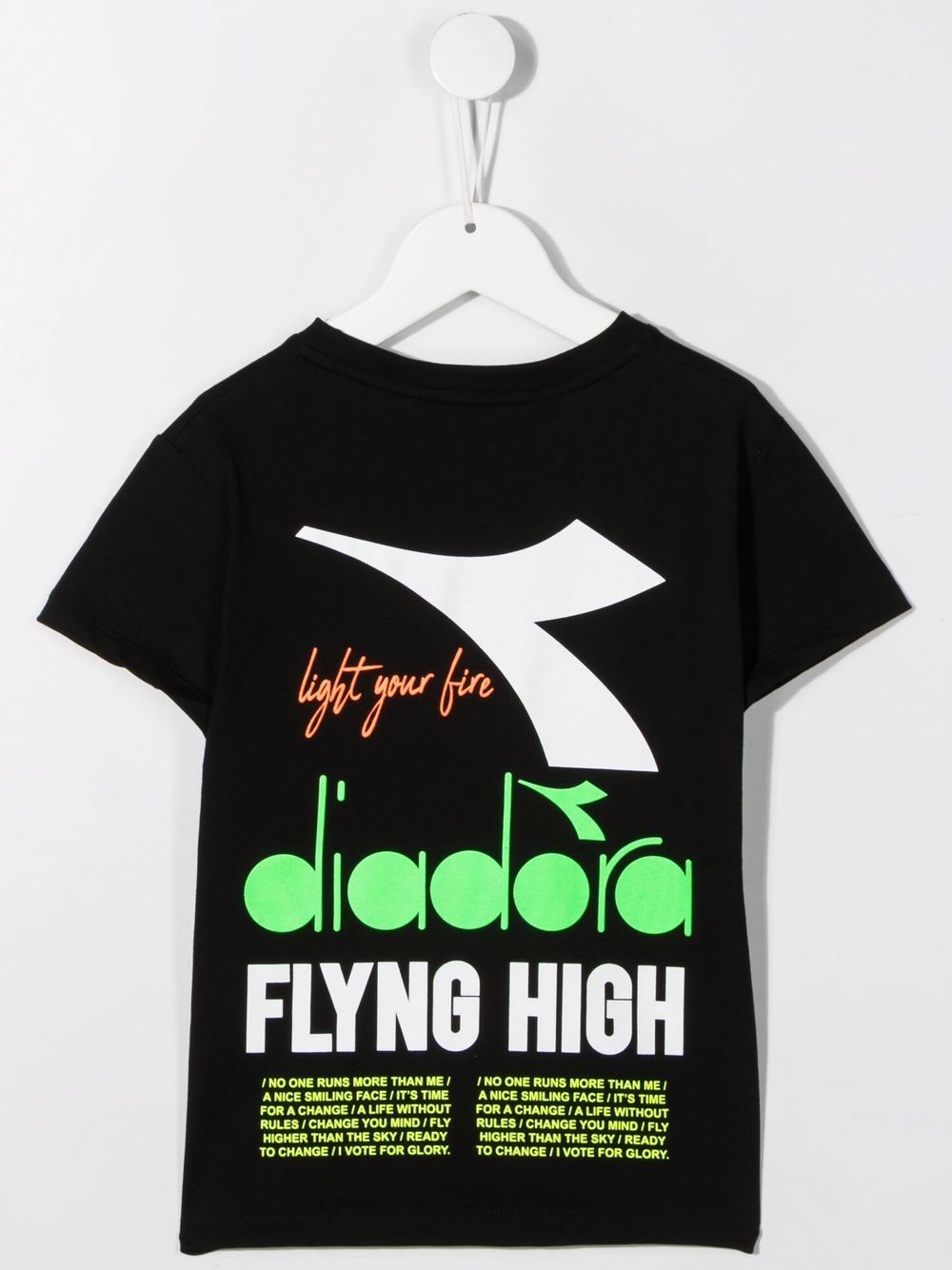 Diadora Junior T-shirt met logoprint - Zwart