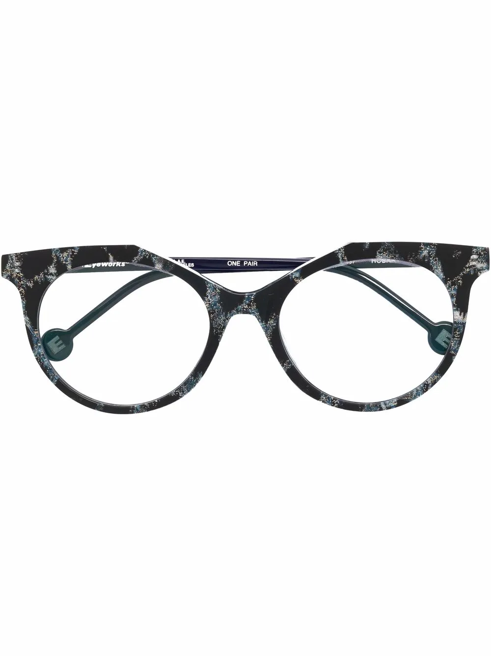 

L.A. EYEWORKS two-tone round-frame glasses - Black