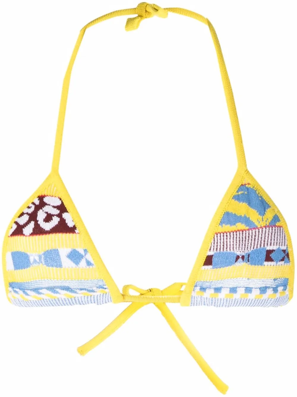 

Laneus top de bikini de tejido fino - Amarillo