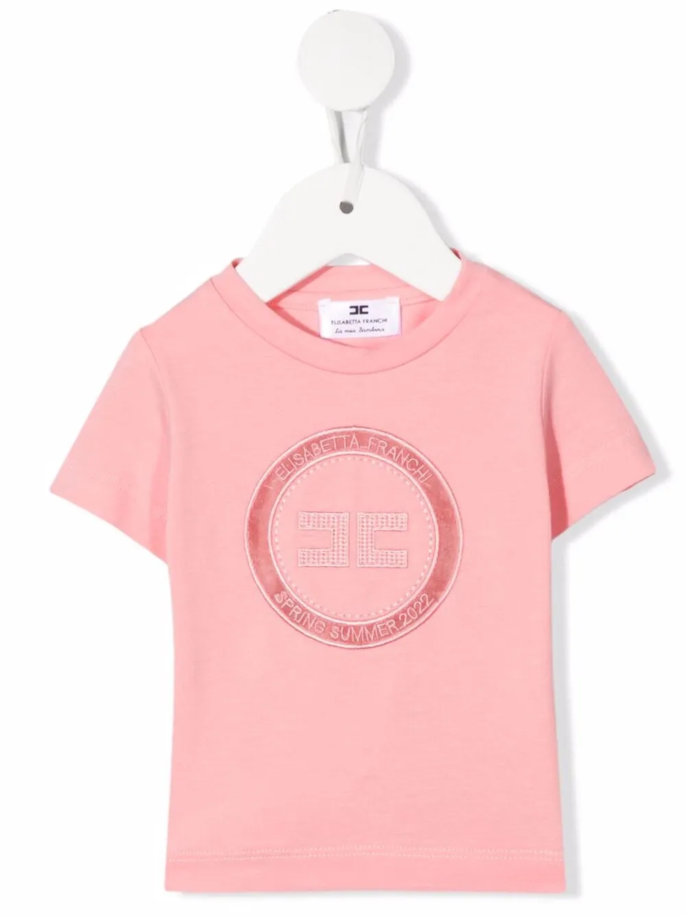 

Elisabetta Franchi La Mia Bambina playera con cuello redondo y logo - Rosado