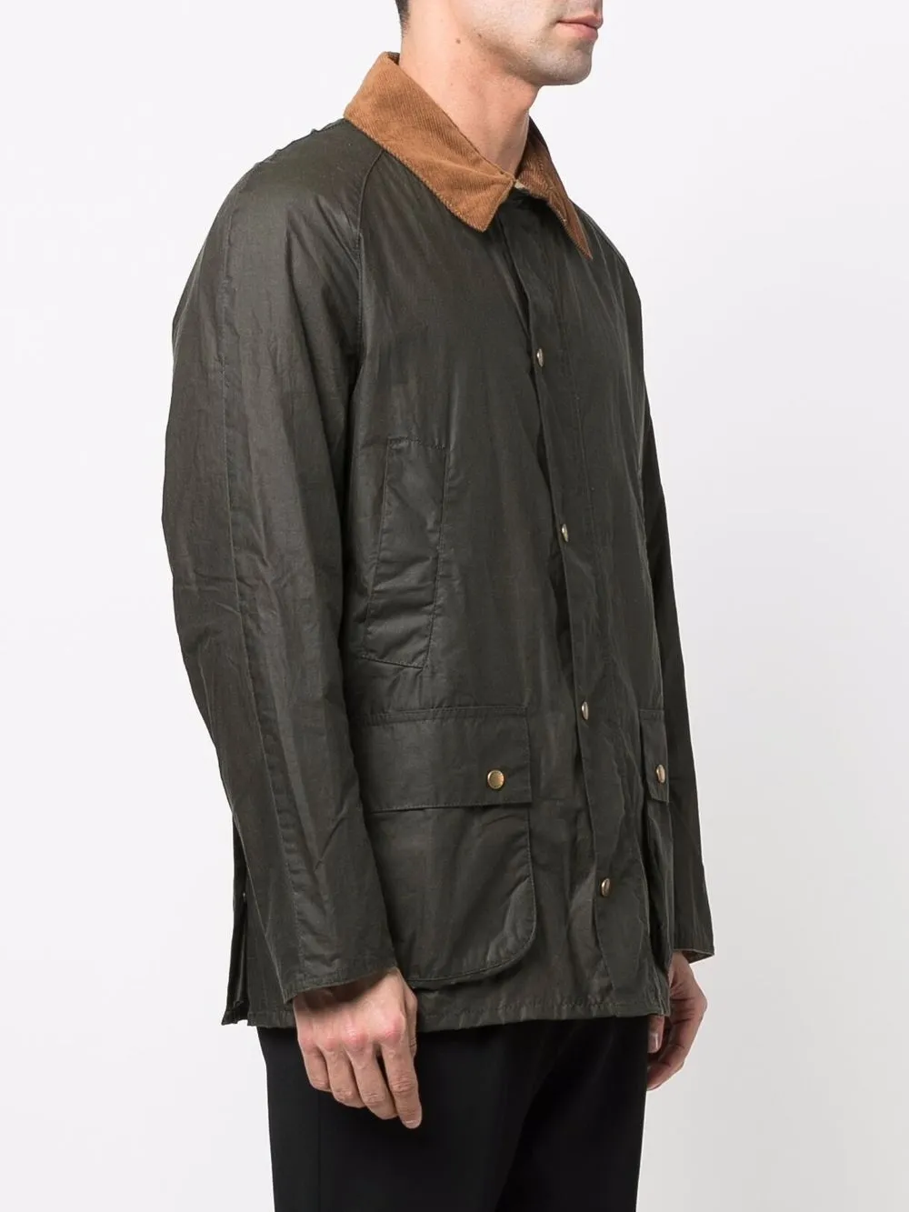  Barbour Jacke Mit Kontrastkragen   Grün 