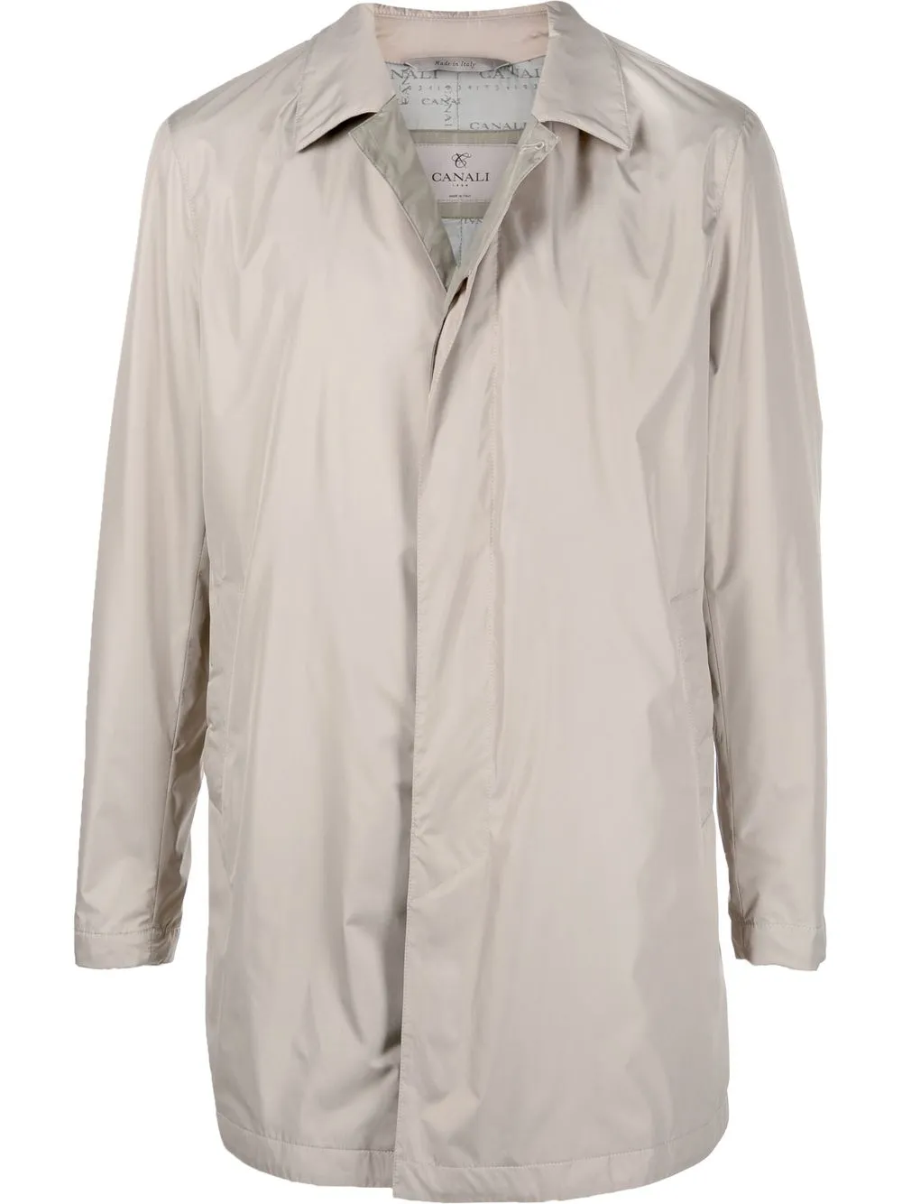 

Canali concealed-front parka coat - Neutrals