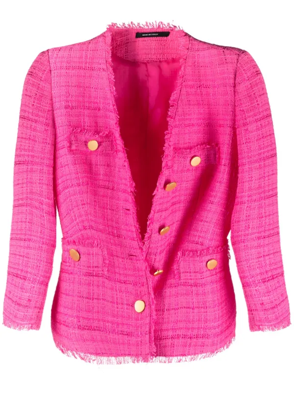 Tagliatore Frayed Tweed Jacket - Farfetch