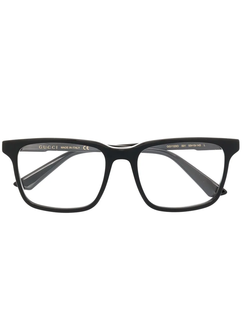 

Gucci Eyewear lentes con armazón cuadrada y logo - Negro