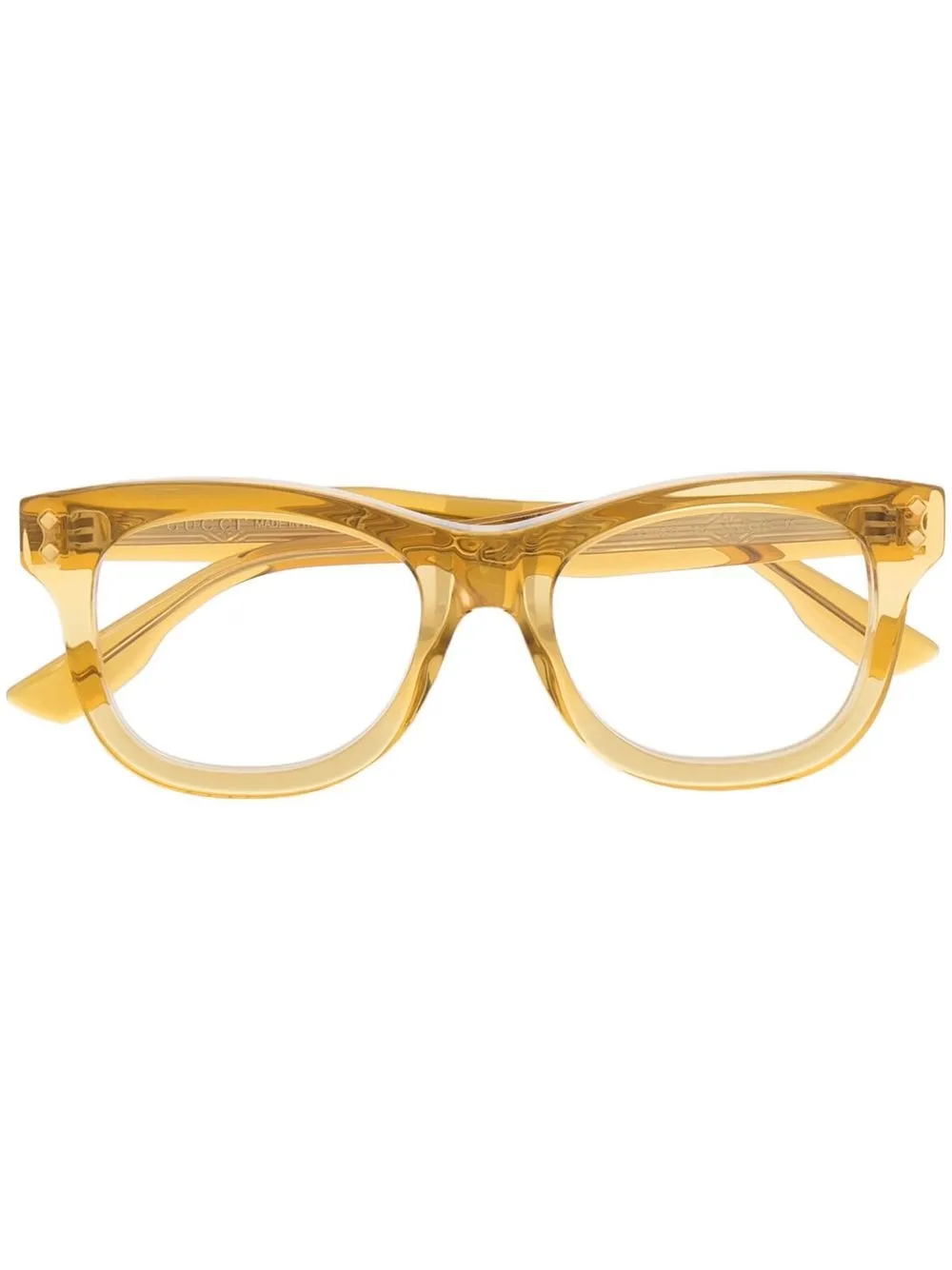 

Gucci Eyewear lentes con armazón cuadrada y logo - Amarillo