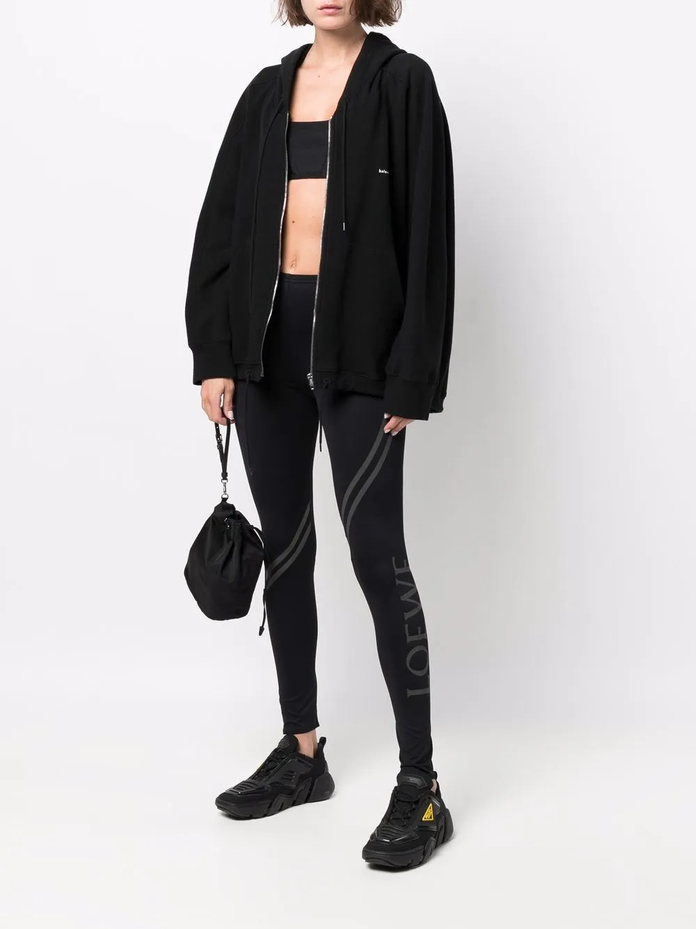 LOEWE Legging met logoprint Zwart