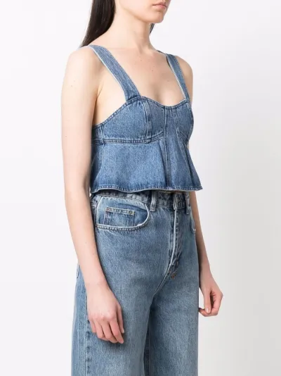 flared denim corset top | Tela | Eraldo.com