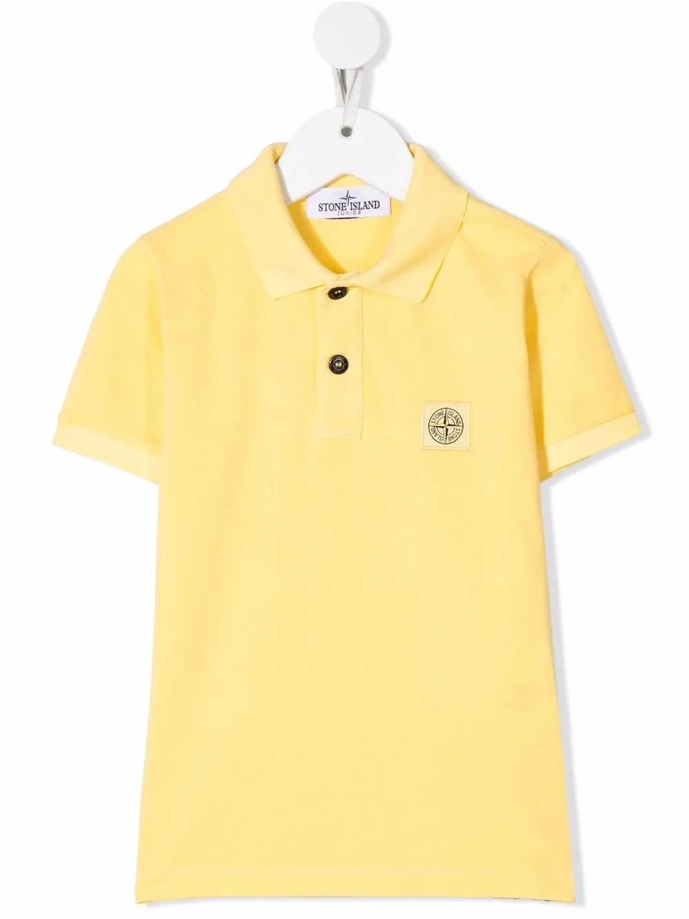 

Stone Island Junior playera tipo polo con parche de brújula - Amarillo