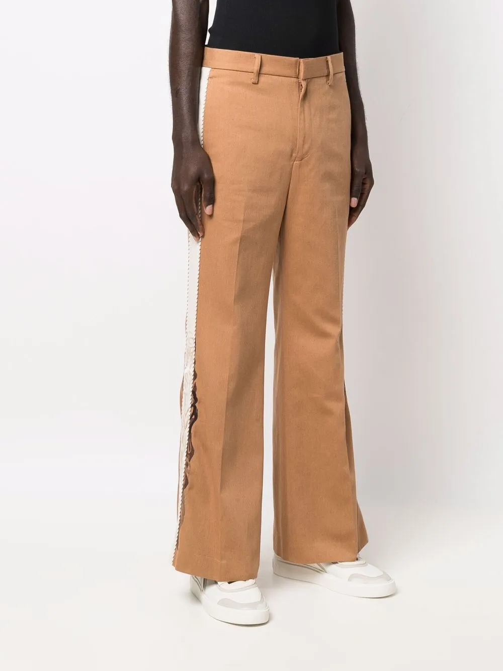  Doublet Side-trim Flared Trousers - Brown 