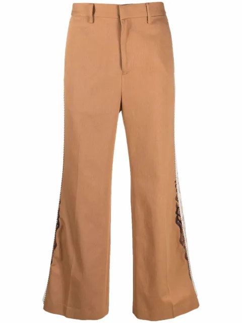 Doublet side-trim flared trousers