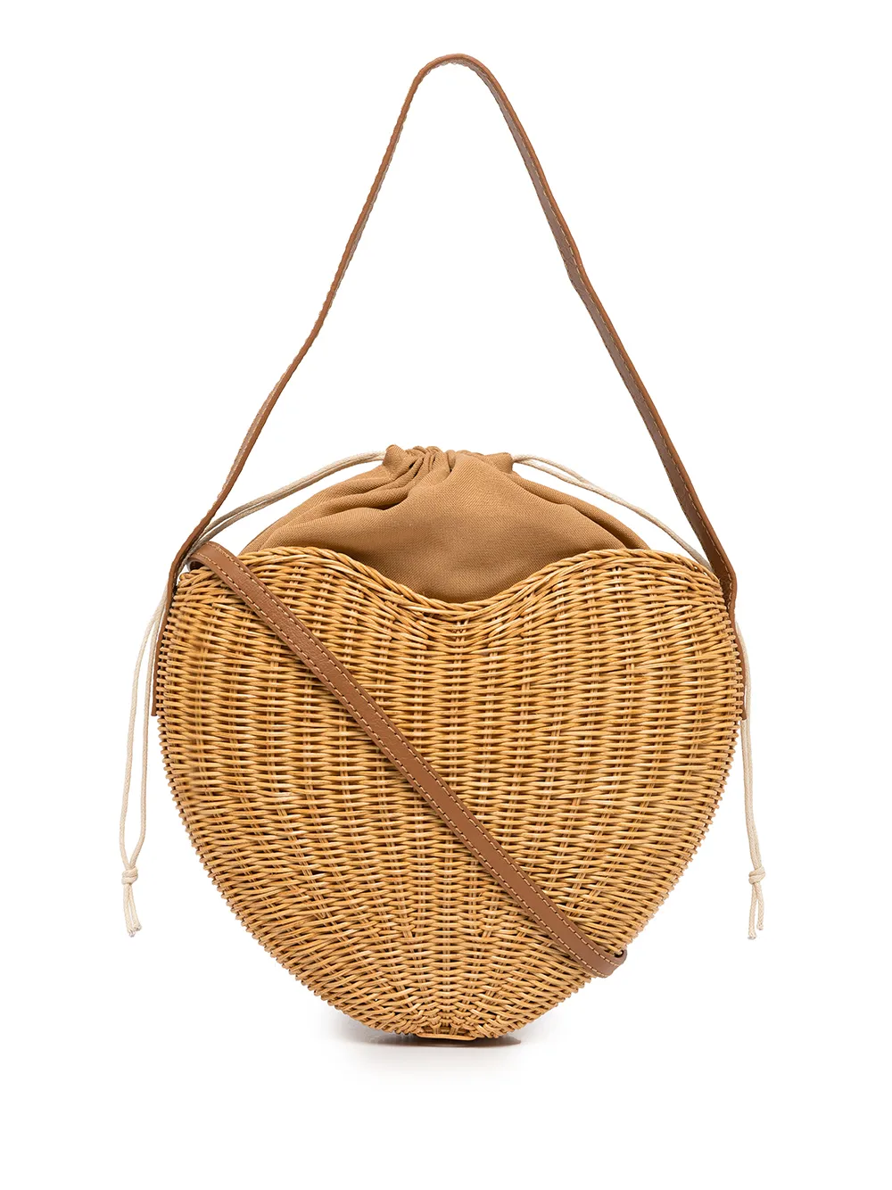 SERPUI wicker heart shoulder bag