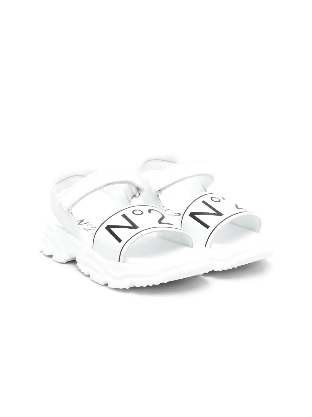 Nº21 Kids chain open-toe sandals Black