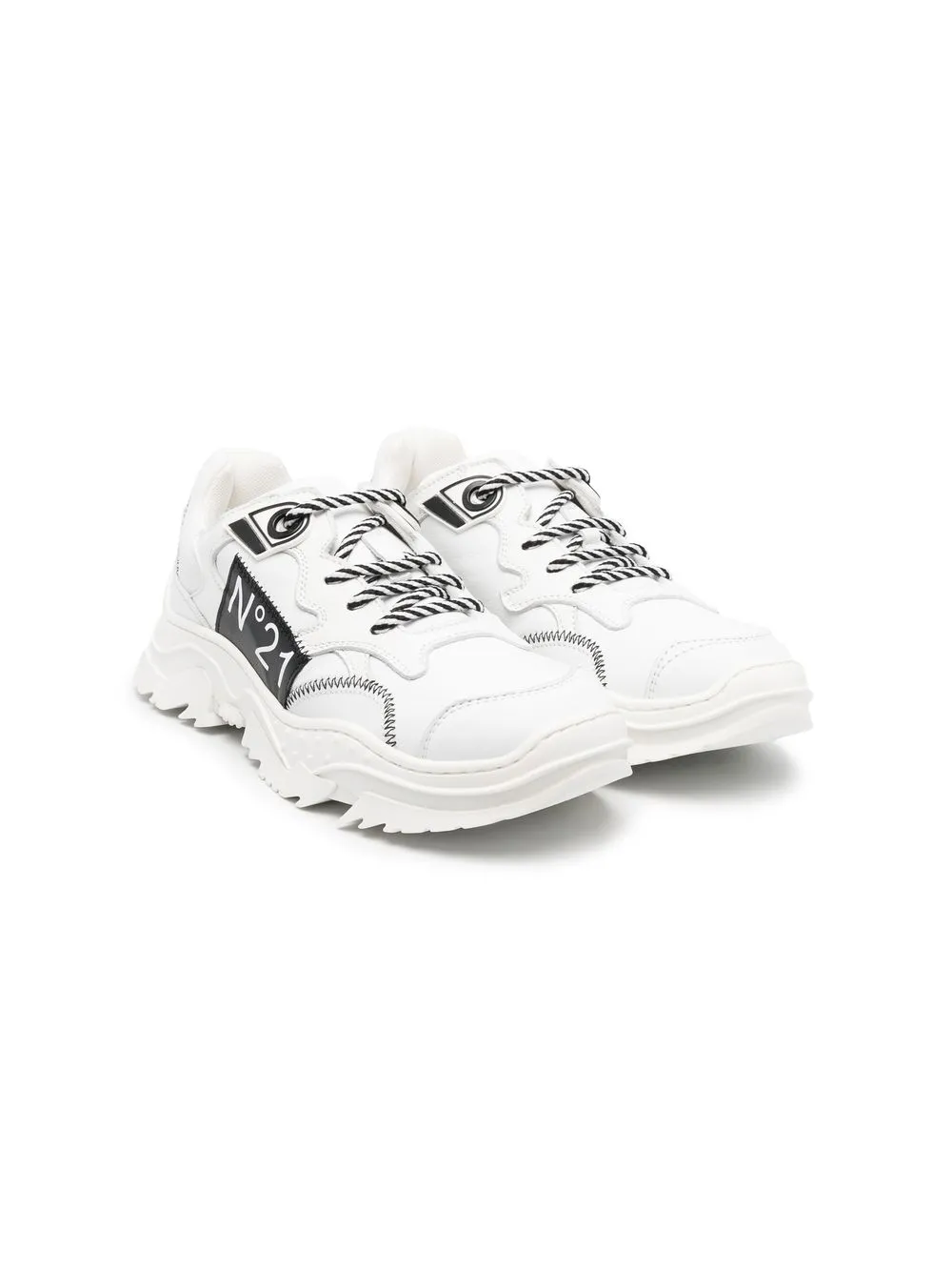 

Nº21 Kids TEEN logo patch low-top sneakers - White