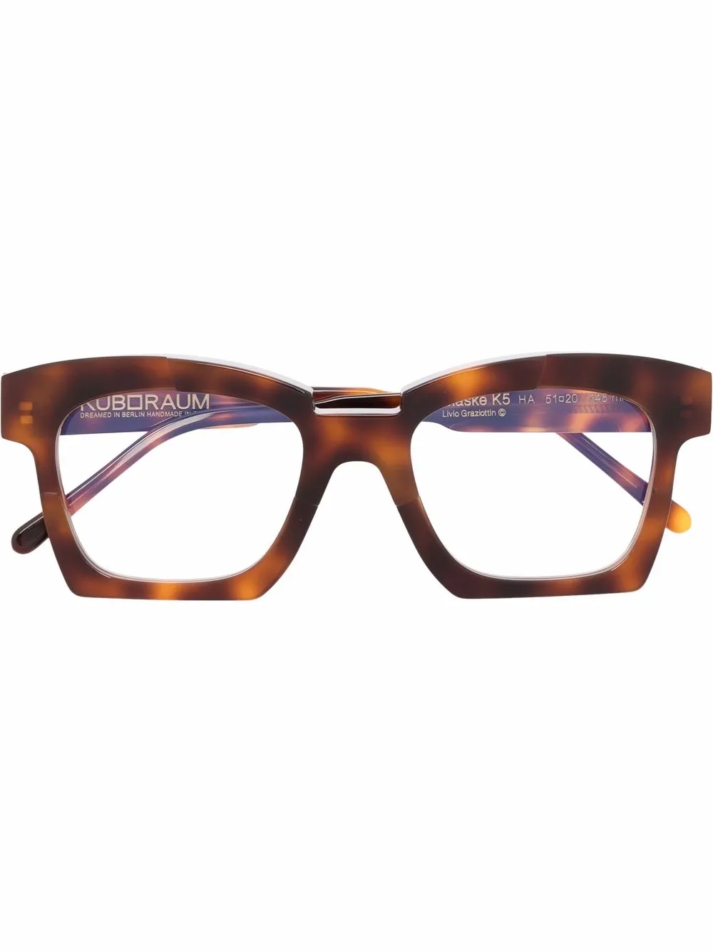 

Kuboraum lentes con armazón oversize estilo carey - Marrón