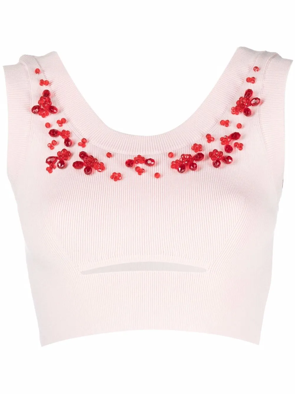 

Simone Rocha top tejido con detalles de mostacillas - Rosado