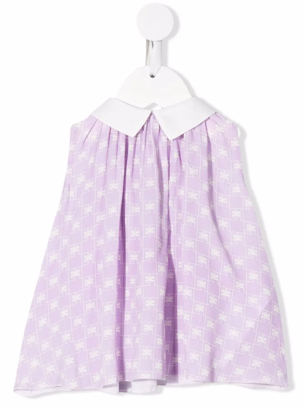 

Elisabetta Franchi La Mia Bambina vestido sin mangas con monograma estampado - Morado