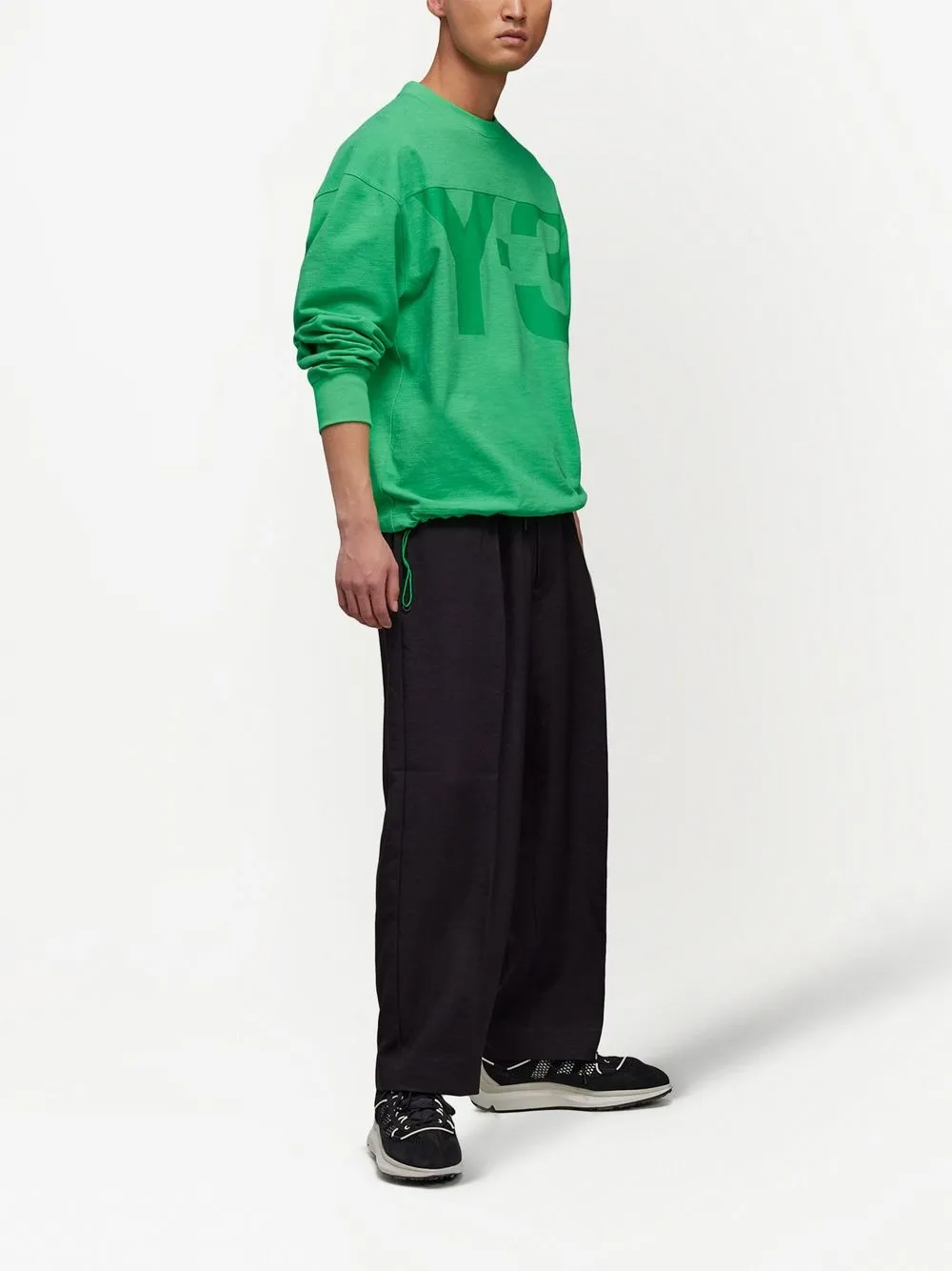 Y-3 Sweater met logoprint - Groen