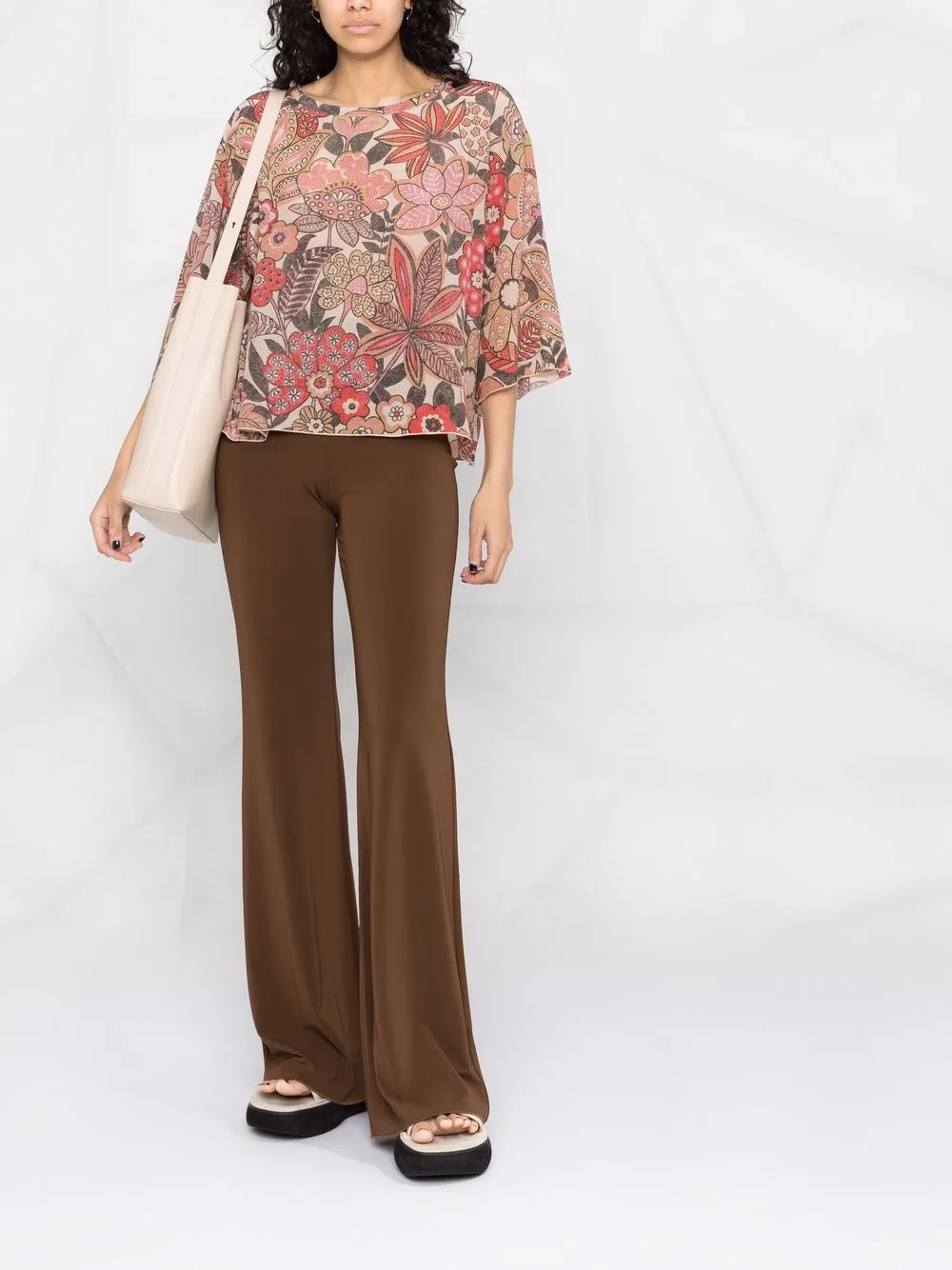 Pierre-Louis Mascia Blouse met bloemenprint - Beige
