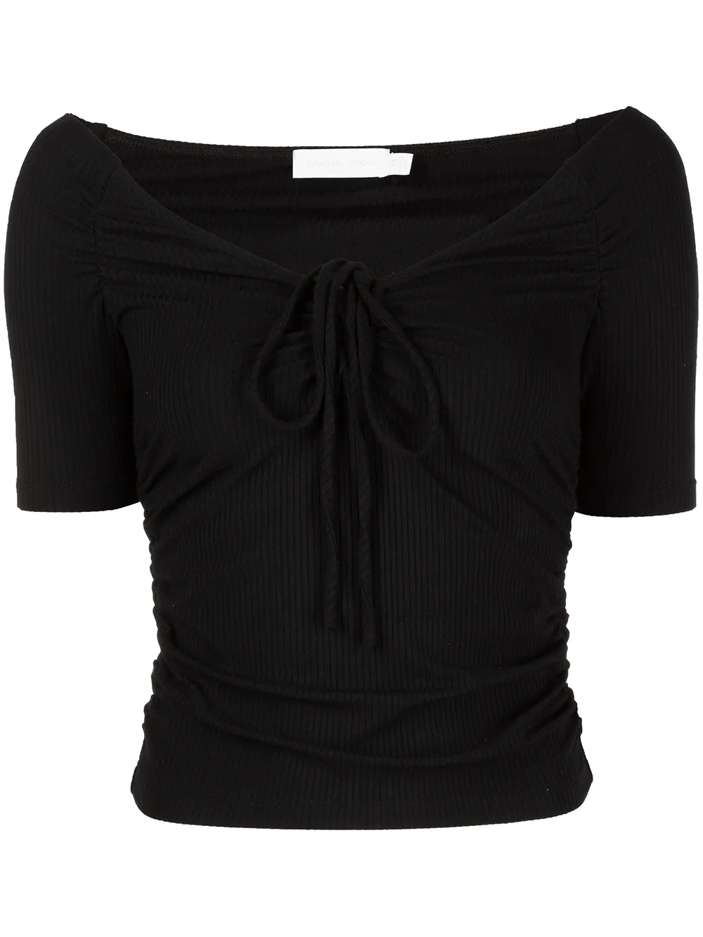 

Jonathan Simkhai Standard top tejido de canalé Amalie con hombros descubiertos - Negro