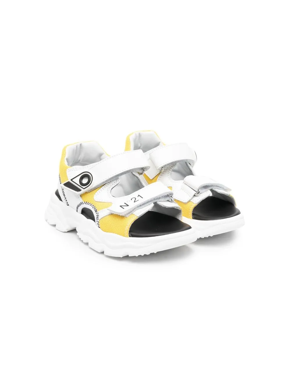 

Nº21 Kids sandalias con cierre autoadherente y logo estampado - Blanco