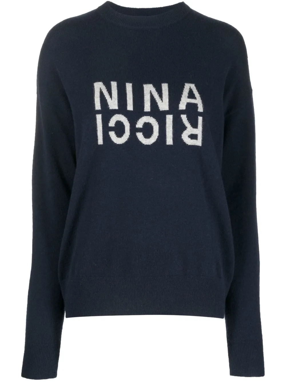 

Nina Ricci suéter con logo en intarsia - Azul