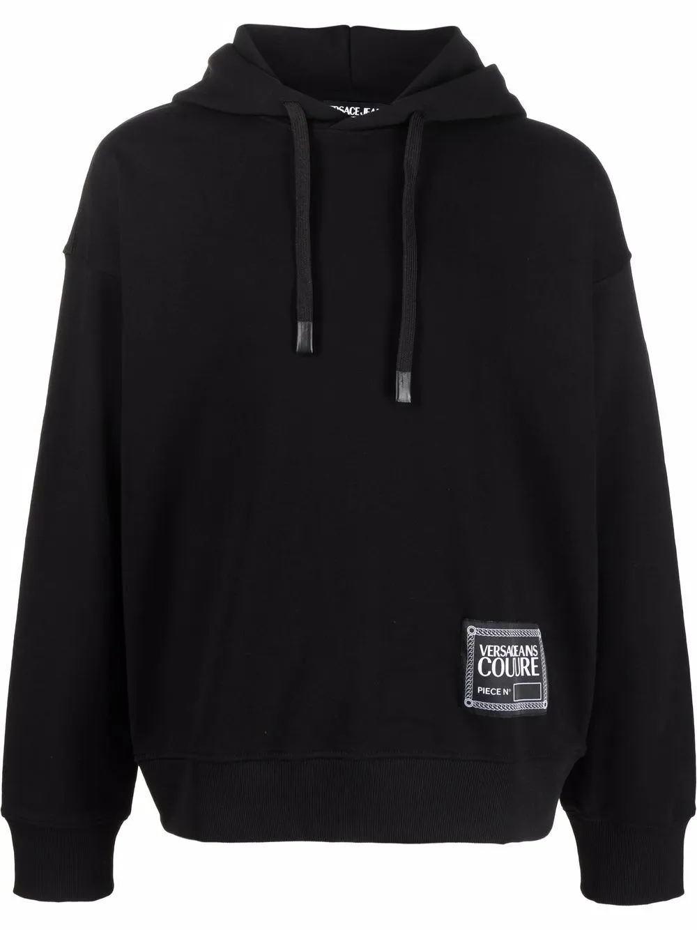 

Versace Jeans Couture logo-patch detail hoodie - Black