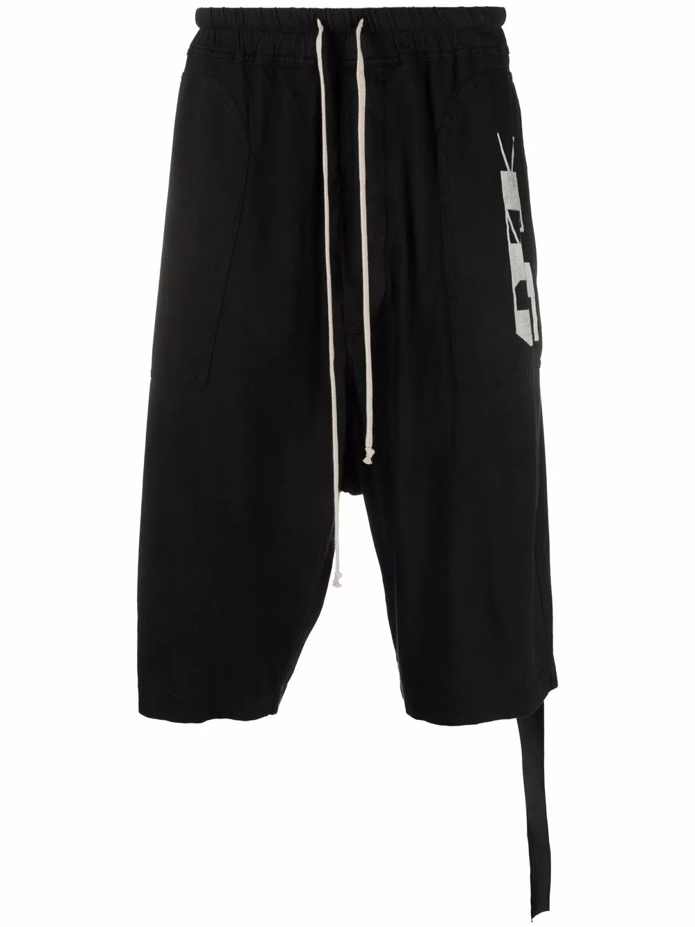 

Rick Owens DRKSHDW logo-print track shorts - Black