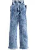 Natasha Zinko acid wash storage-box jeans - Blue