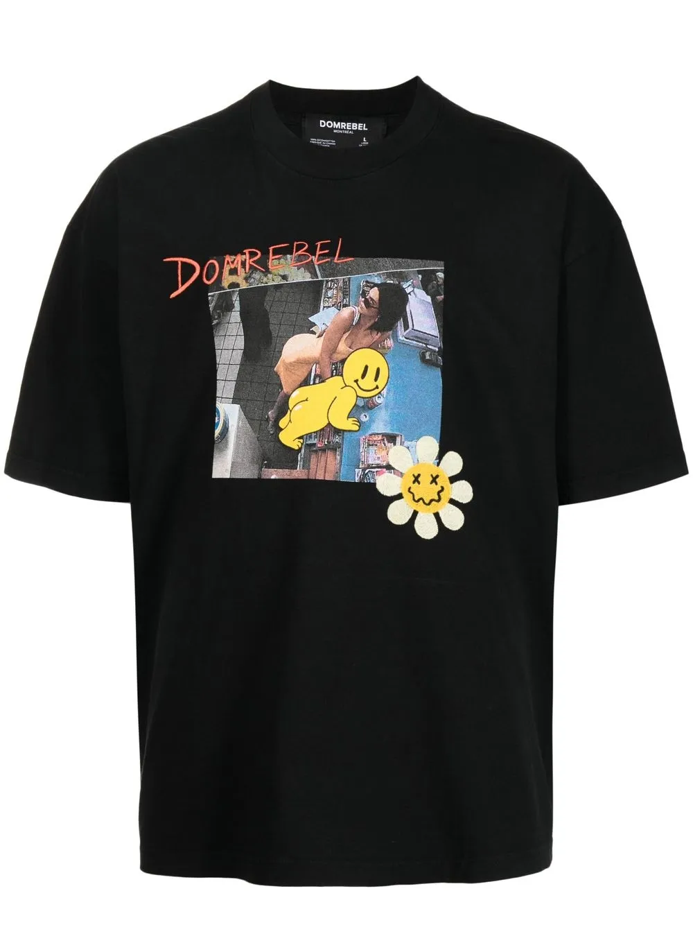 

DOMREBEL playera con estampado de fotografía - Negro