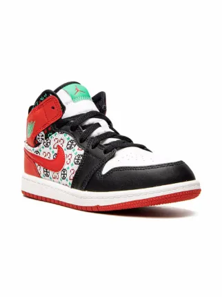 Jordan Kids Jordan 1 Mid SE Ugly Christmas Sweater Sneakers Black FARFETCH TH