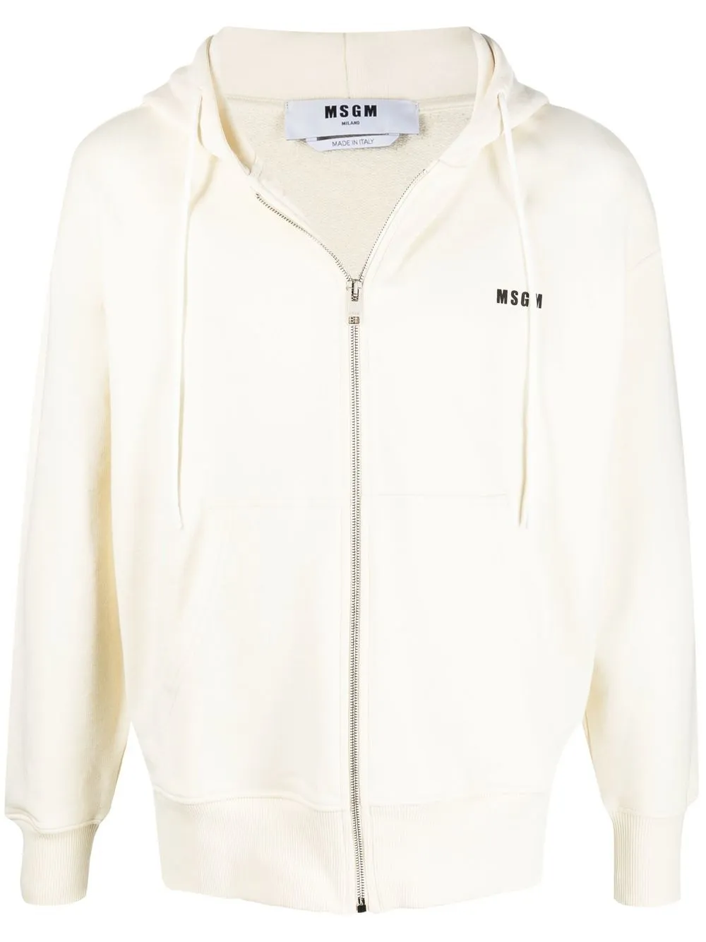 

MSGM logo-print zip-up hoodie - White