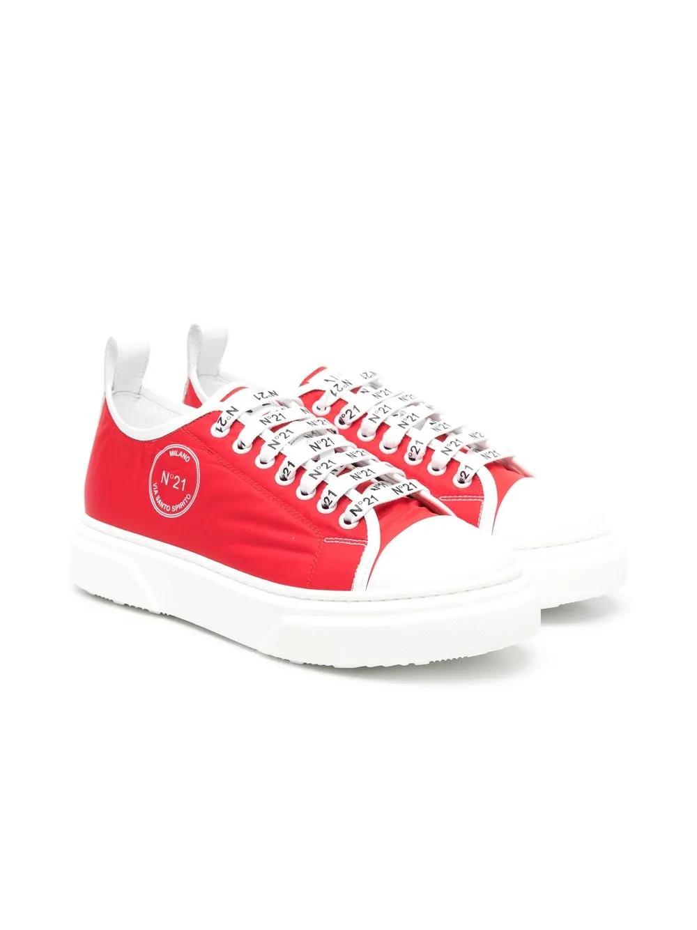 

Nº21 Kids TEEN logo-print lace-up sneakers - Red