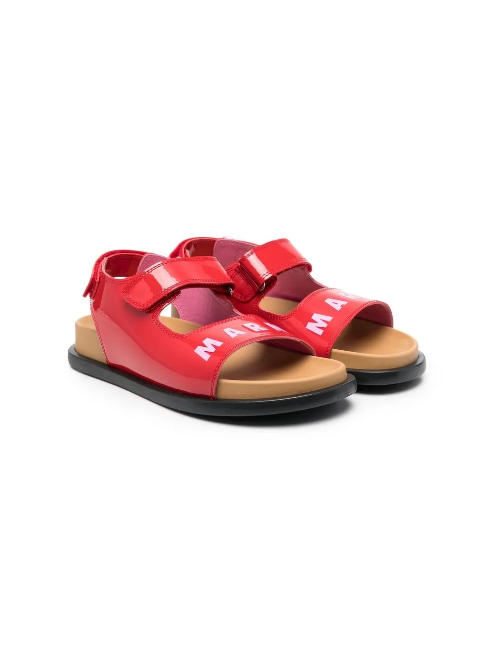 

Marni Kids sandalias con logo estampado - Rojo