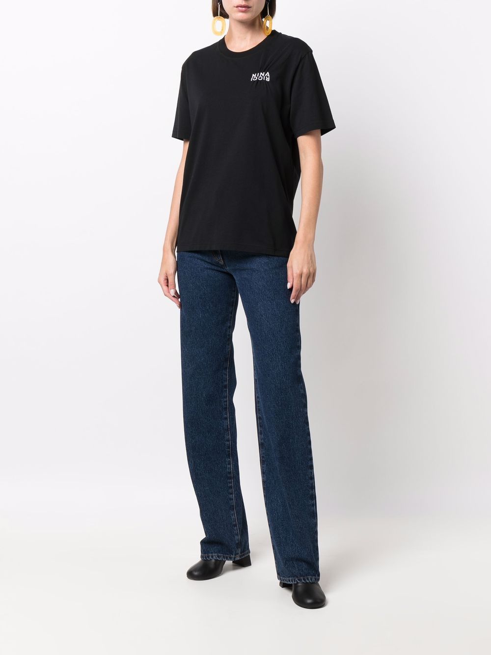 Shop Nina Ricci Cotton Jersey T-shirt In Black