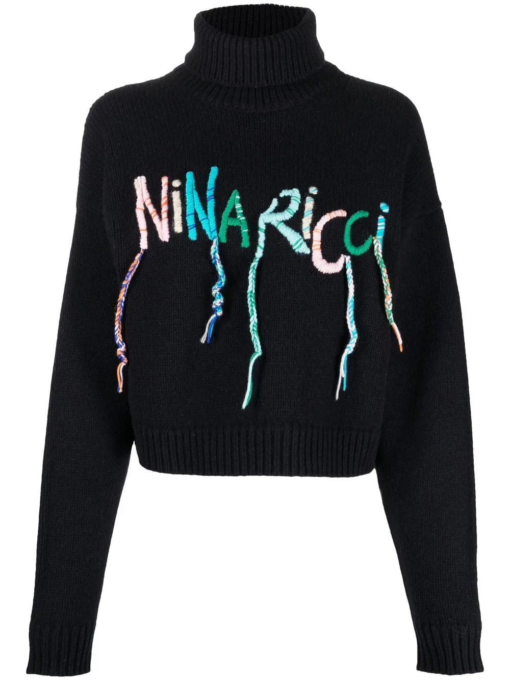 

Nina Ricci suéter merino con logo bordado - Azul