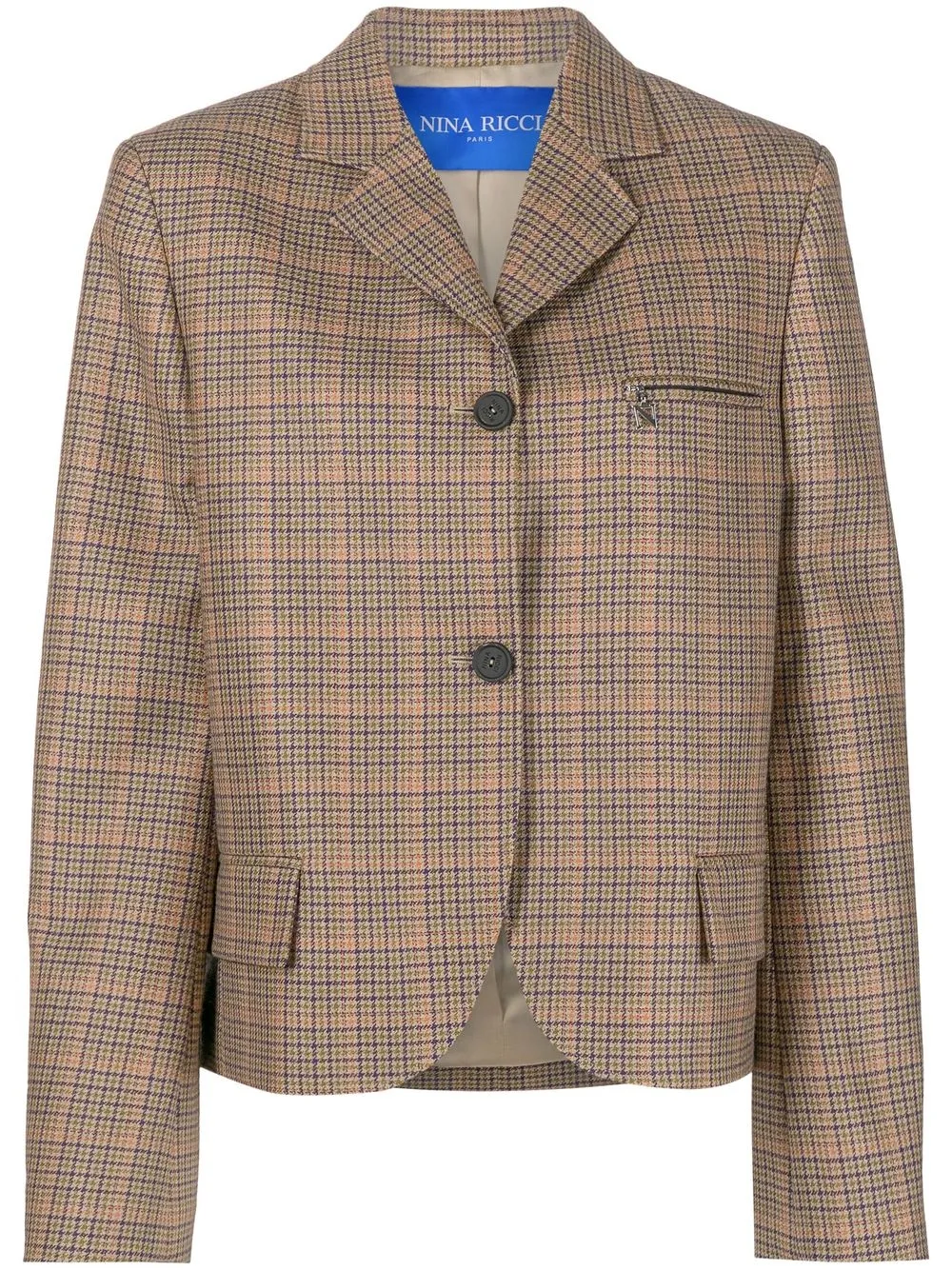 

Nina Ricci houndstooth check wool jacket - Neutrals