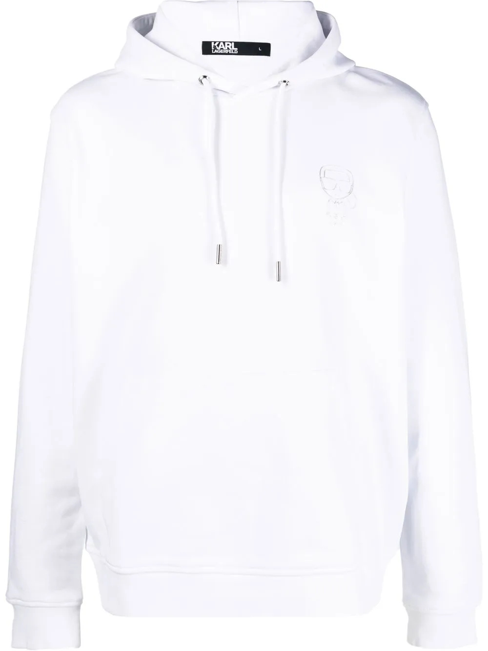 

Karl Lagerfeld hoodie con logo estampado en el pecho - Blanco