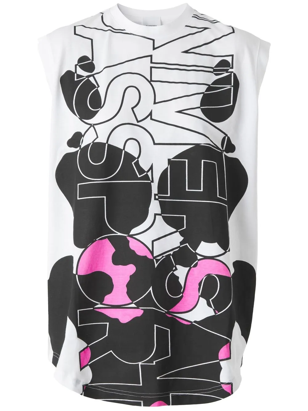 

Burberry top sin mangas con estampado abstracto - Blanco