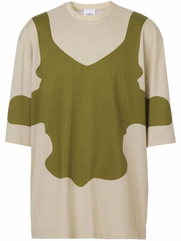 Olive green top burberry shirt