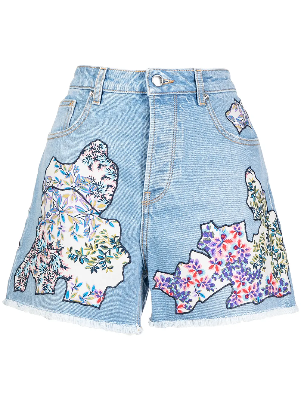 

Antonio Marras shorts de mezclilla con estampado floral - Azul