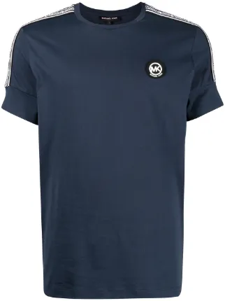 Michael Kors logo print short sleeved T shirt Blue FARFETCH AO