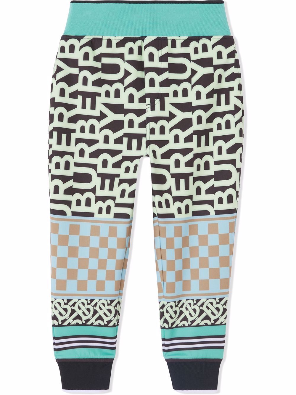 Burberry Kids Montage Print track pants - Blue