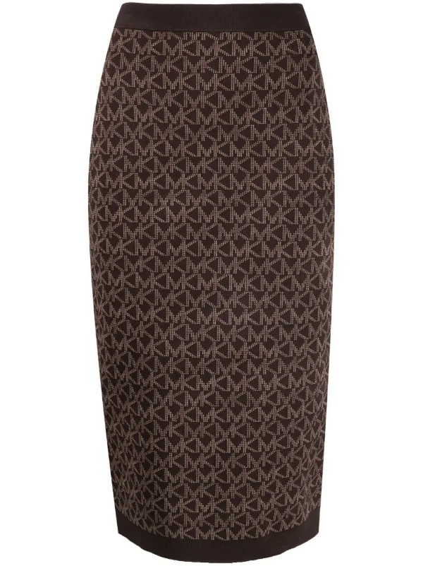 Michael Michael Kors Mega logo-jacquard Midi Skirt - Farfetch