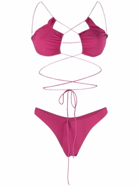 Amazuìn Jadia tie-fastening waist bikini set
