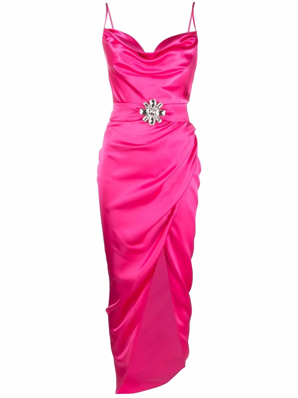 

Alessandra Rich vestido con hebillas con cristales - Rosado