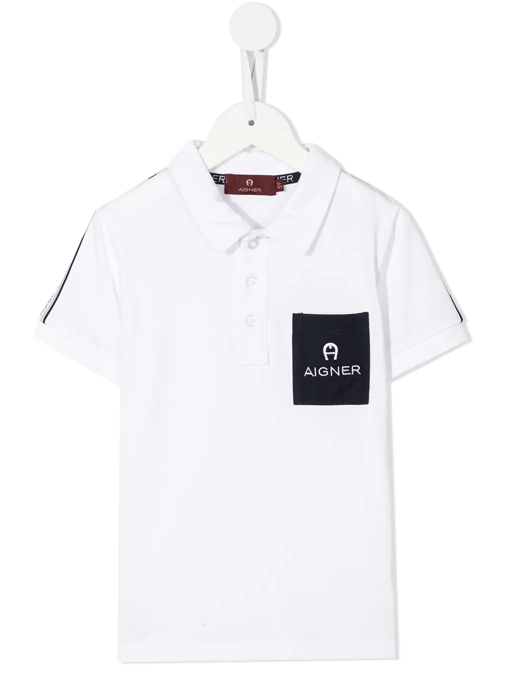 

Aigner Kids playera tipo polo con logo - Blanco