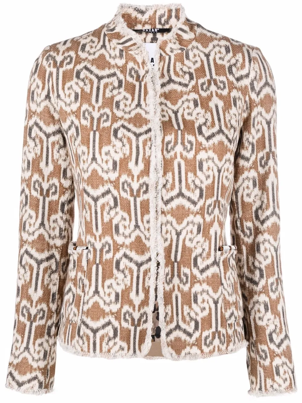 

Bazar Deluxe abstract-print cropped jacket - Neutrals