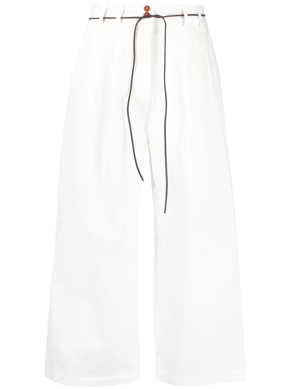 

Alysi pantalones capri anchos - Blanco